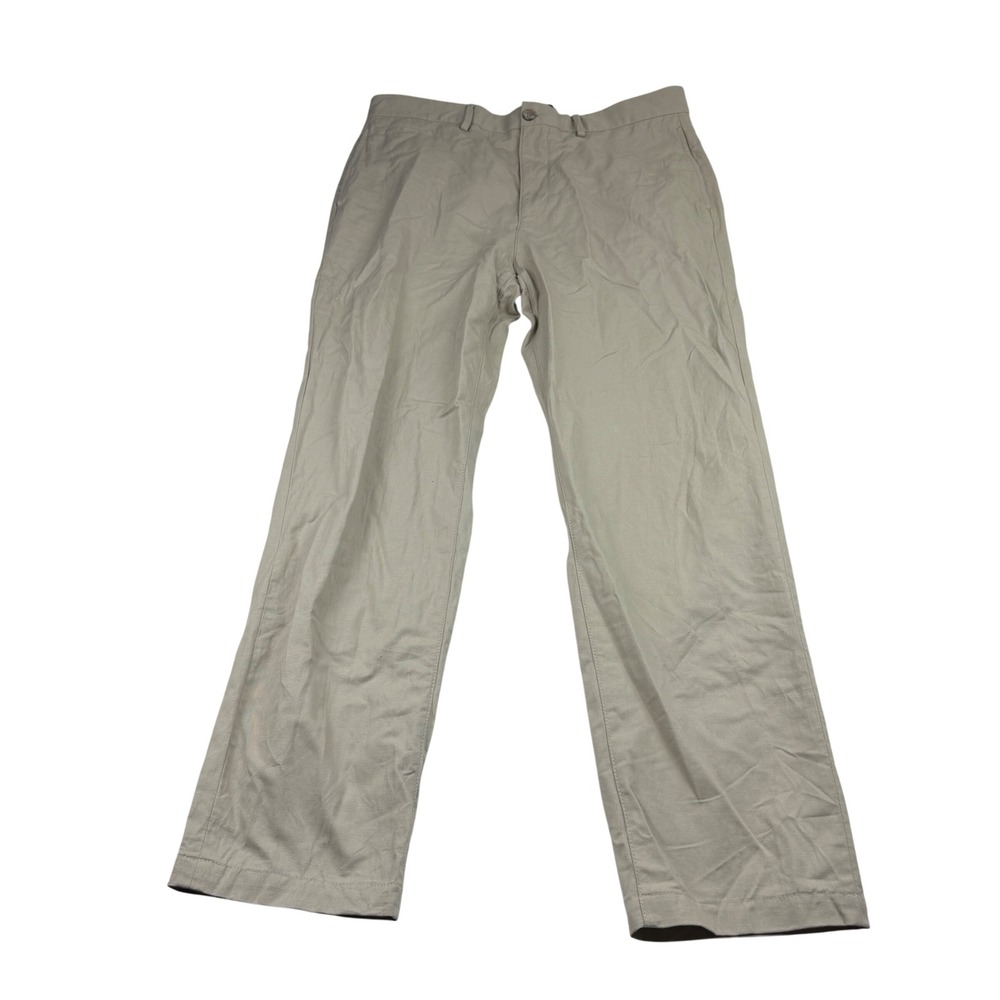 Boggi Milano Mens Tan Cotton Linen Blend Straight Leg Chino Pants Size 36 0226